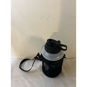 Hydro jug 73 oz with strap pocket black gray